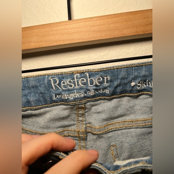 Blue Distressed Skinny Boyfriend Jeans - Picture 3 of 4